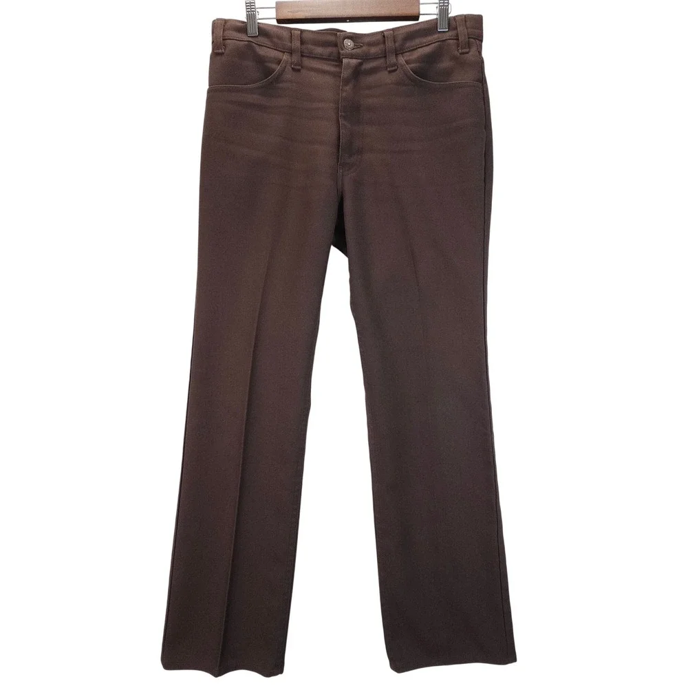 Vintage Levis 517 Mens 33x31 Brown‎ Sta-Prest Gold Tab Flared Bootcut Pants